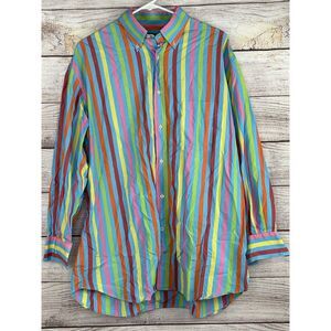 Paul & Shark Yachting Shirt XL Colorful Striped Long Sleeve Button Down